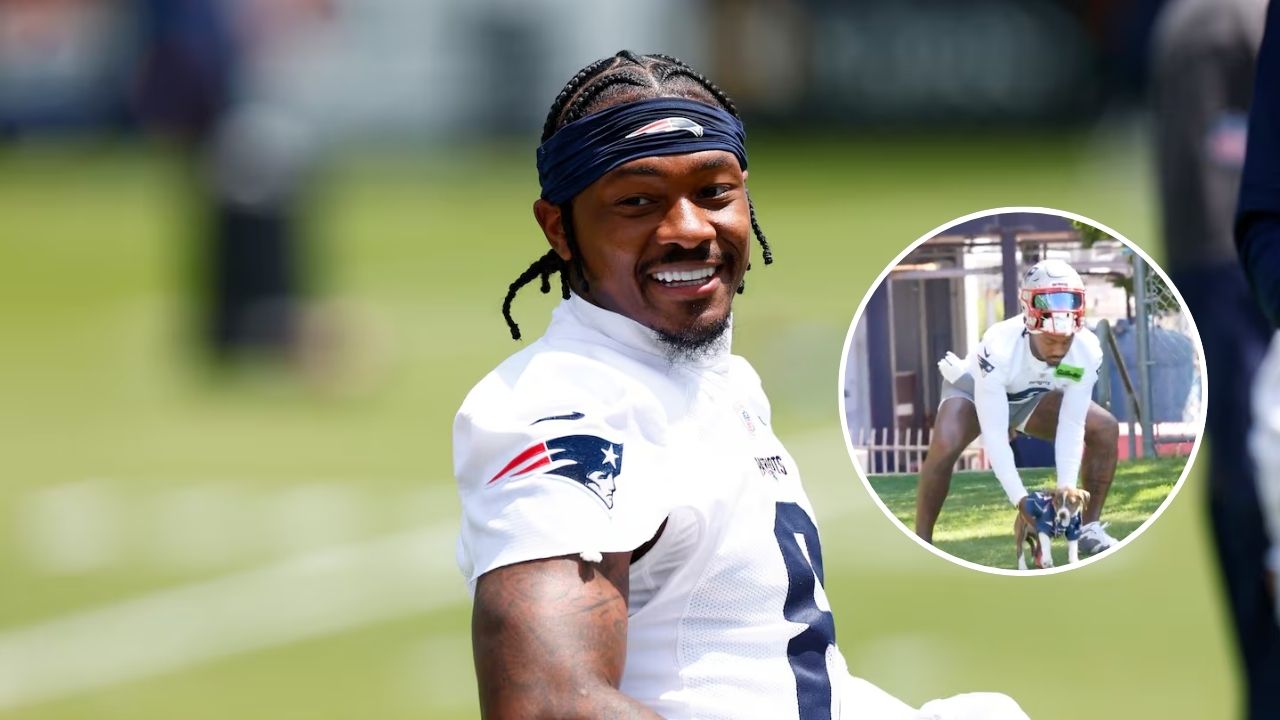 (Video) Stefon Diggs hilariously almost loses his puppy at Patriots practice