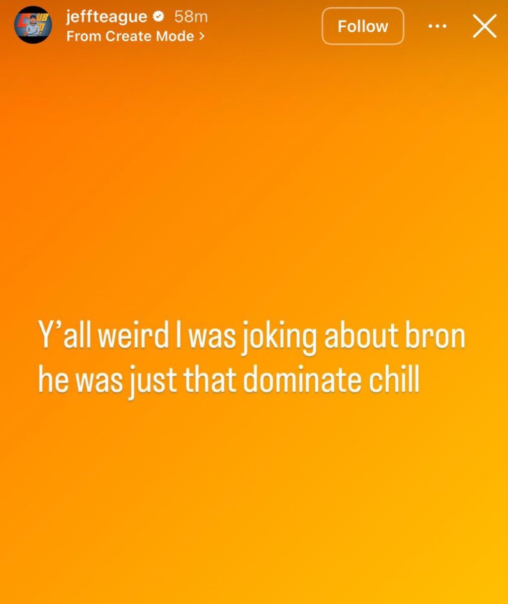 Jeff Teague Walking Back on LeBron James Steroids Allegations Trolled on Social Media: "Klutch Sports Sent the Black SUVs" 1 Jeff Teague's story on IG