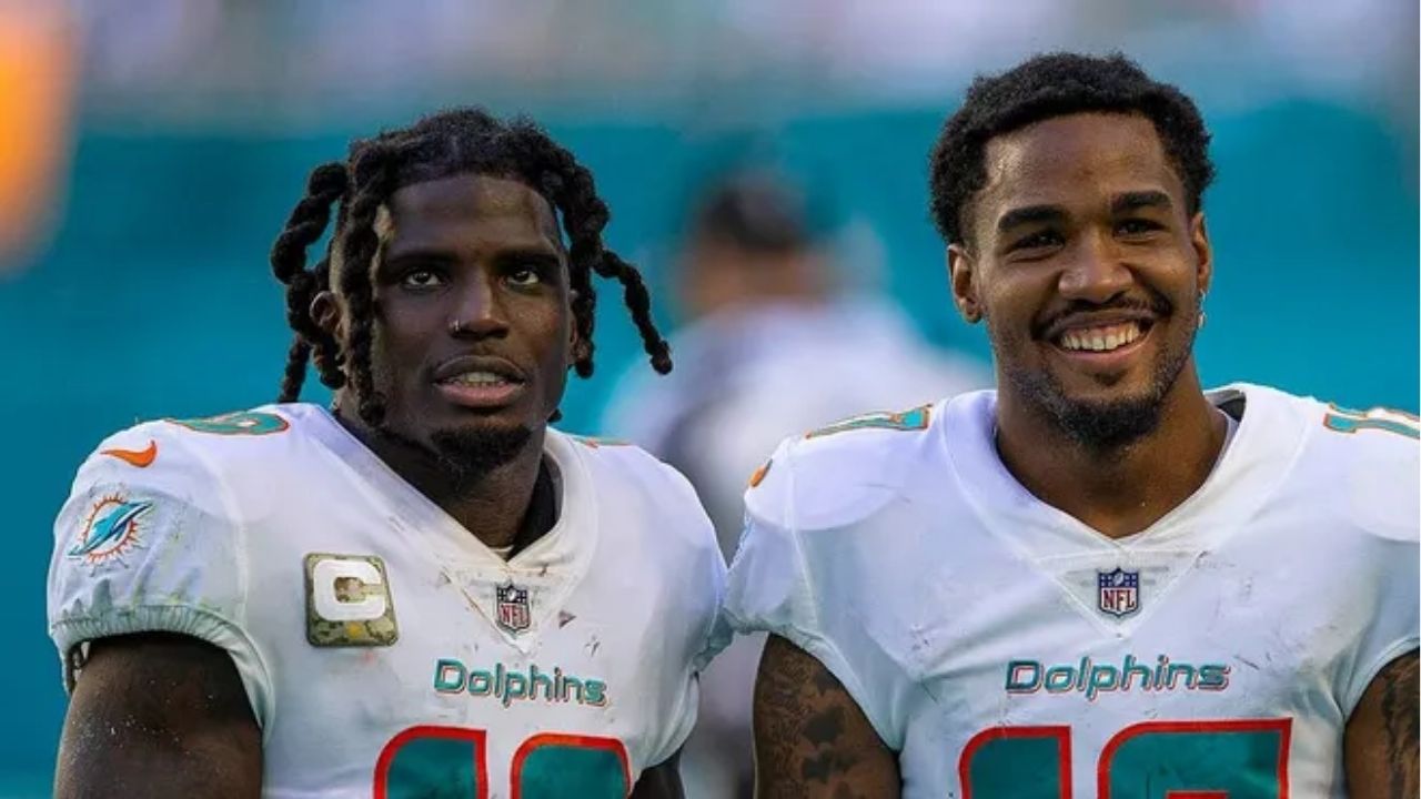 Tyreek Hill and Jaylen Waddle