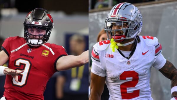 Baker Mayfield Tells Jason, Travis Kelce How Rookie Emeka Egbuka Is An “Absolute Stud”
