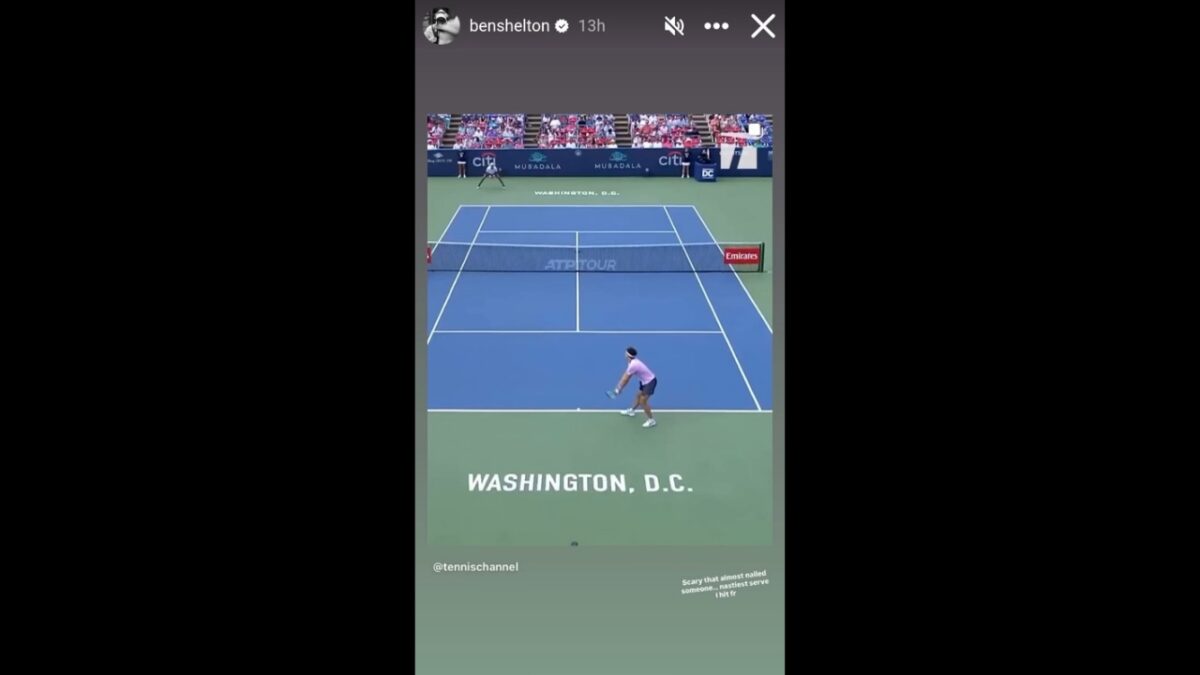 Ben Shelton's Instagram story