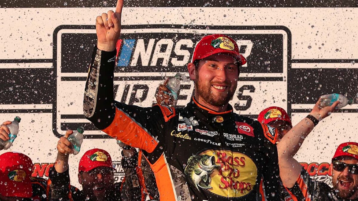 Denny Hamlin Exposes Reason Behind Chase Briscoe's JGR resurgence 1 Chase Briscoe's 2025 Pocono victory (via USA Today)