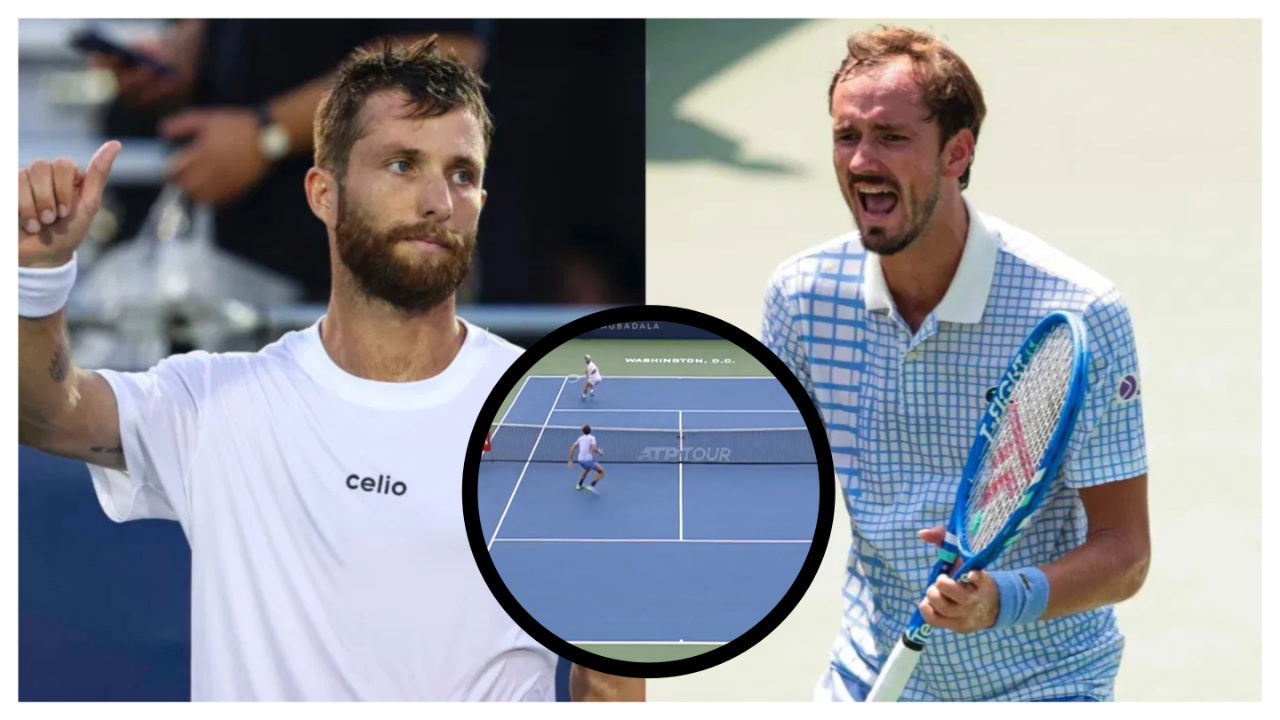 (Video) Corentin Moutet and Daniil Medvedev Play one of the Greatest Match Points of All Time in Washington