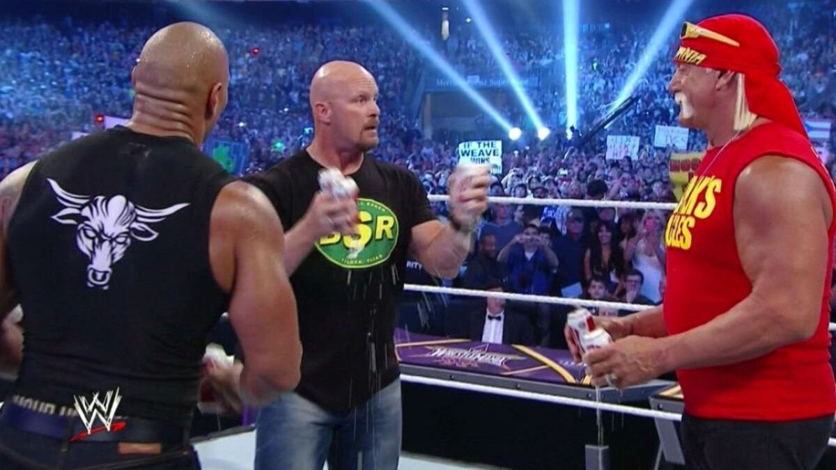 AEW Finally Breaks Silence with Emotional Tribute to Hulk Hogan Following His Death at 71 1 Hulk Hogan, The Rock and Stone Cold Steve Austin