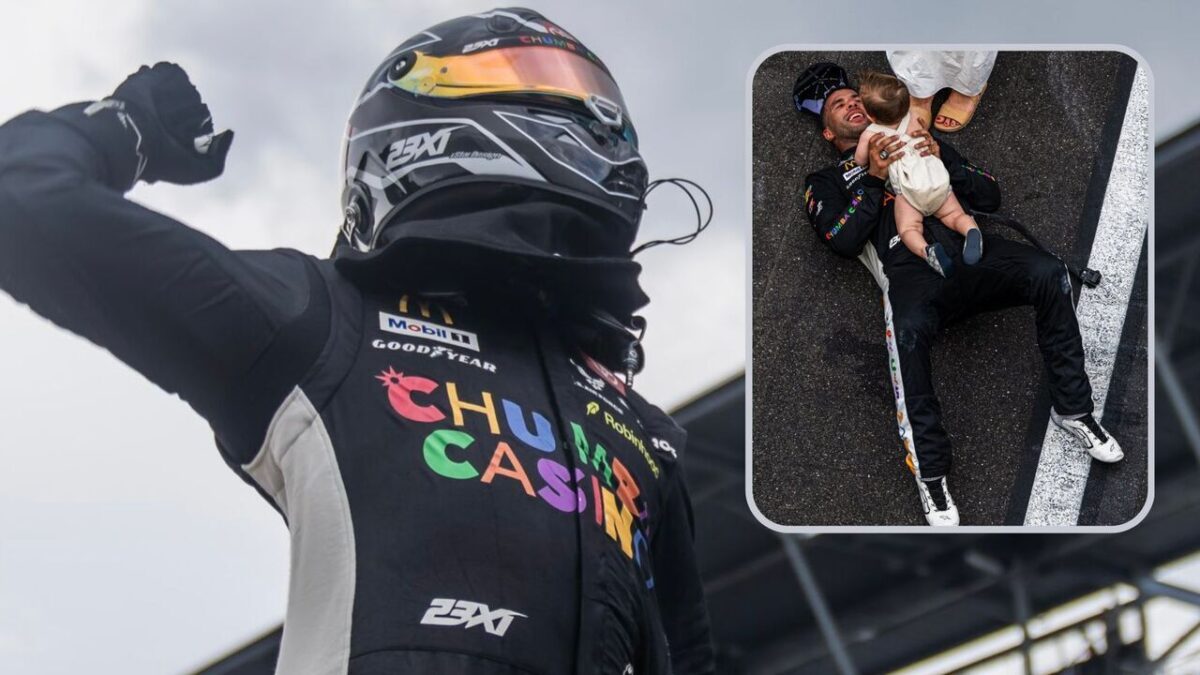 Ryan Blaney and Daniel Suarez Take Sweet Revenge on Bubba Wallace During Brickyard 400 Victory Celebration 1 Bubba Wallace celebrates Brickyard 400 win with his son