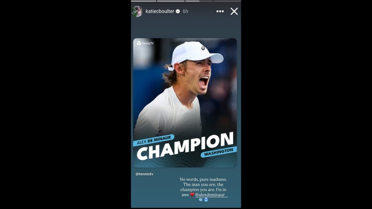 (Video) 'Lucky' Alex de Minaur Consoles Heartbroken Alejandro Davidovich Fokina After Thrilling Citi Open Final 2 Katie Boulter's Instagram story