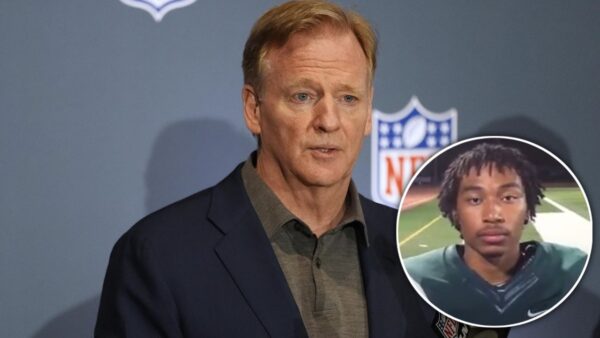 NFL Commissioner Roger Goodell and shooter Shane Tamura