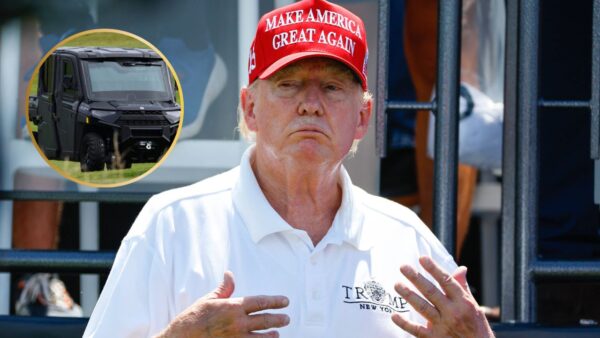Donald Trump Playing Alongside Armored ‘Golf Force One’ Car Ignites Mixed Reactions from Fans on Social Media
