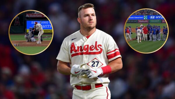 WATCH: Benches Get Clear in Angels-Rangers Game After Mike Trout Becomes 4th Player to Get Hit by Pitch