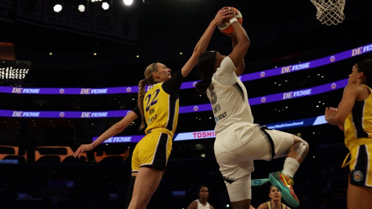 LeBron James, Russell Westbrook's Wives Put Beef Rumors To Rest At Sparks vs. Aces 1 Cameron Brink blocking a shot on her return to the WNBA