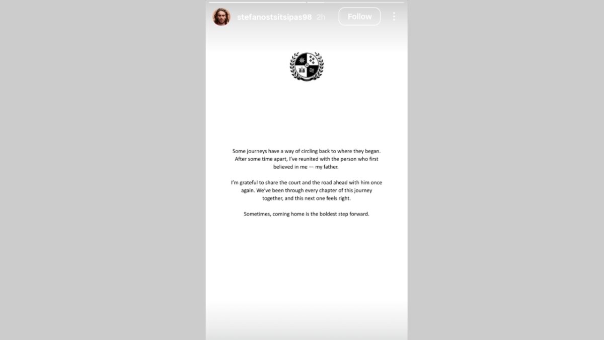 Stefanos Tsitsipas Confirms His Father As Head Coach One Year After Their Painful Split 1 Stefanos Tsitsipas Instagram story