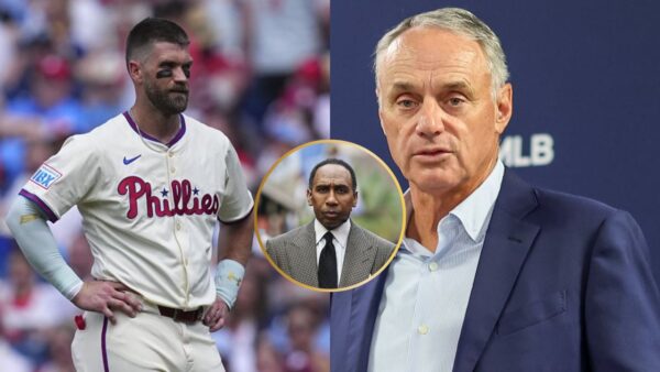 Stephen A. Smith Urges for SUSPENSION of 2x MVP Bryce Harper Following Heated Confrontation with Commissioner Rob Manfred
