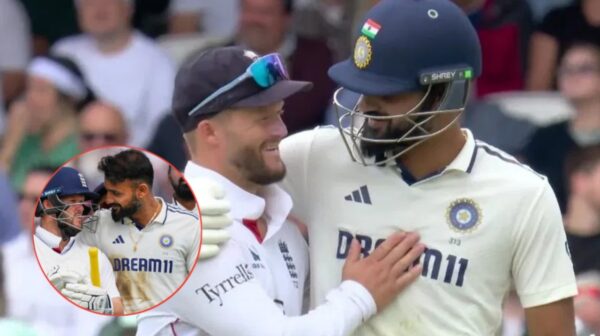 Ben Duckett and Akash Deep Hug
