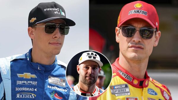 Carson Hocevar (via Getty), Joey Logano and Shane van Gisbergen (via Imagn)