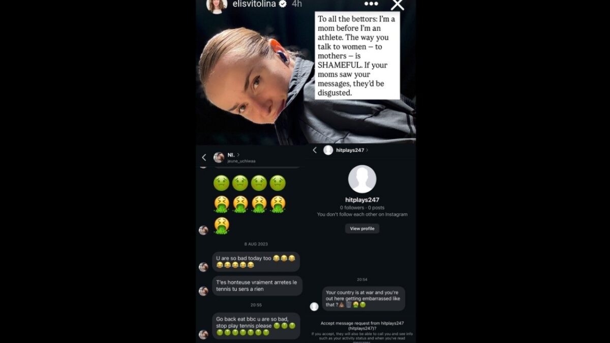 Elina Svitolina Shares Abusive Messages from Angry Bettors After Canadian Open Defeat to Naomi Osaka 2 Elina Svitolina's Instagram story (2)