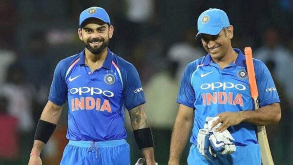 Virat Kohli and MS Dhoni batting together for India