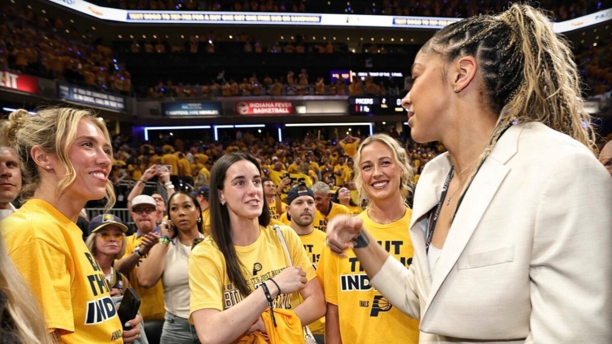 Candace Parker and Fever stars during NBA Finals