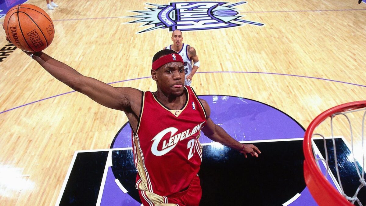 Rookie LeBron James with the Cavaliers