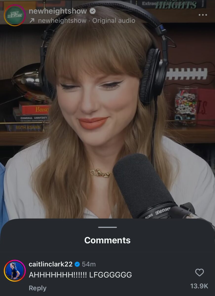 Caitlin Clark's reaction to Taylor Swift podcast trailer