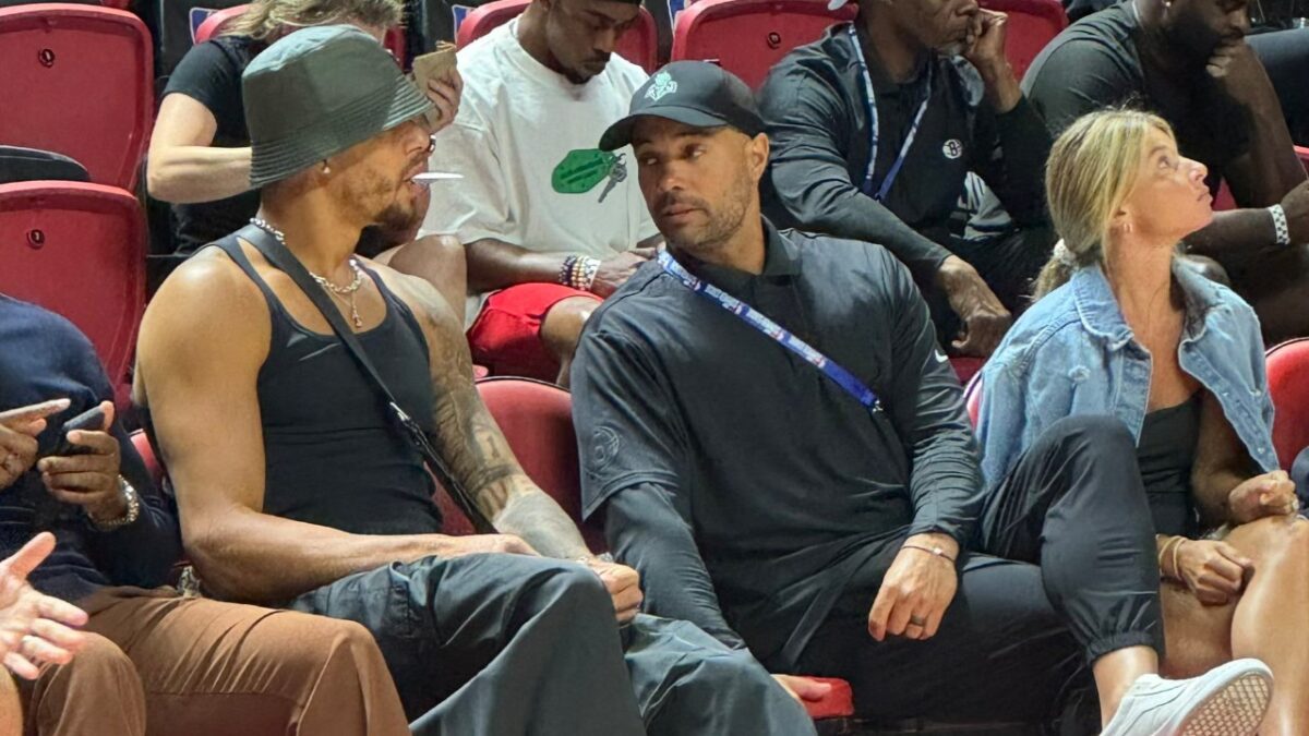 Michael Porter Jr. with Brooklyn Nets head coach Jordi Fernandez