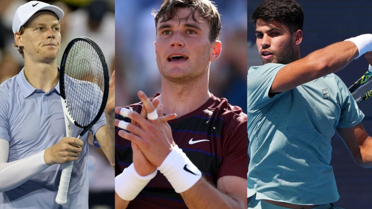 Jannik Sinner, Jack Draper, Carlos Alcaraz