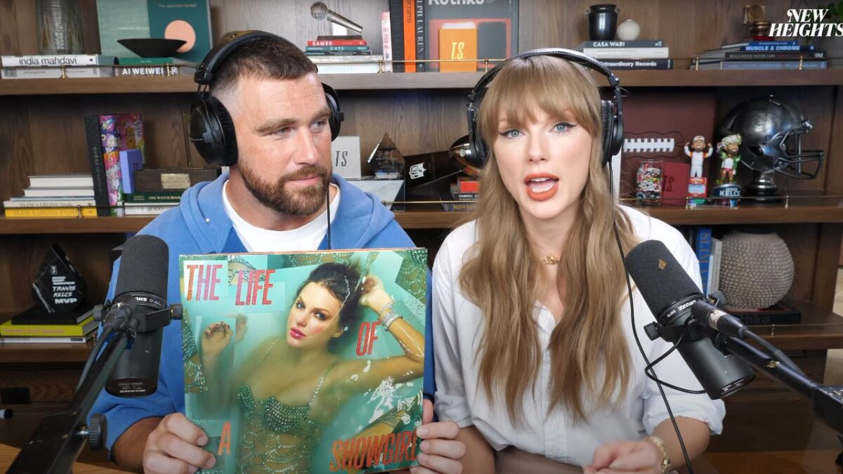Taylor Swift and Travis Kelce on New Heights