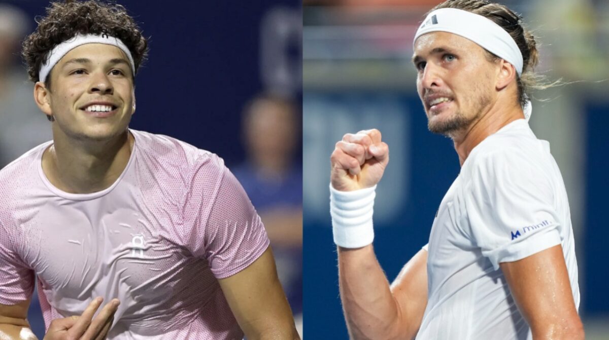 Ben Shelton and Alexander Zverev (via X/The Tennis Letter/National Bank Open)
