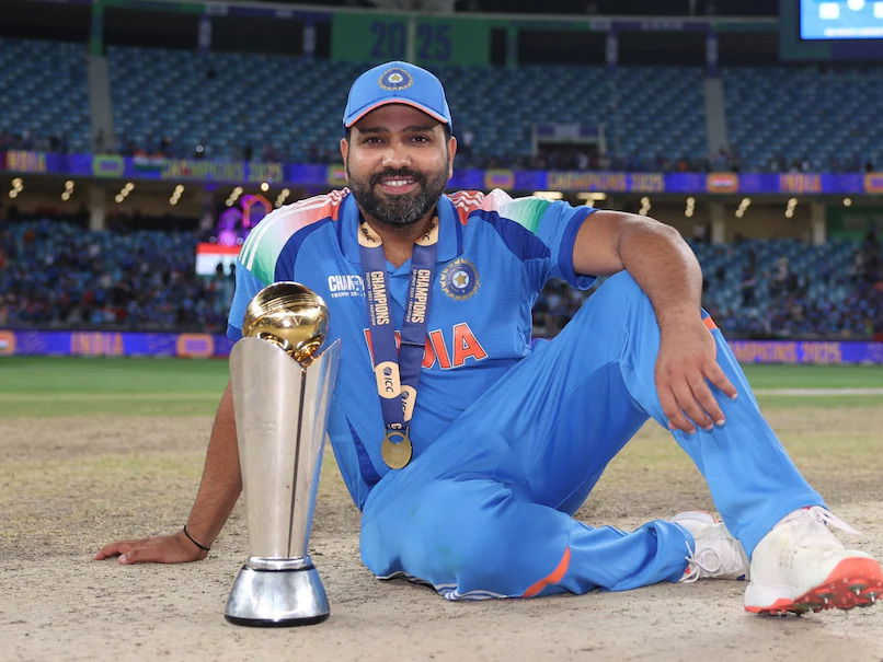 Rohit Sharma after winning the 2025 Champions Trophy.