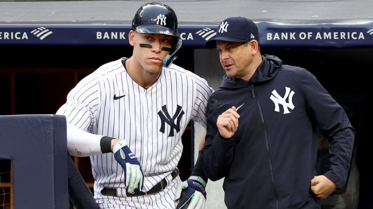 Aaron Judge and Aaron Boone