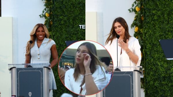 (Video) Serena Williams Pokes Fun at Maria Sharapova with Hilarious ‘Grunting’ Remark and Makes Her Emotional During Hall of Fame Speech