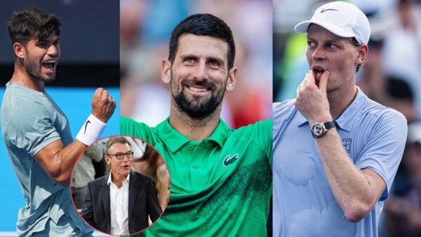 Carlos Alcaraz, Mats Wilander, Novak Djokovic, Jannik Sinner