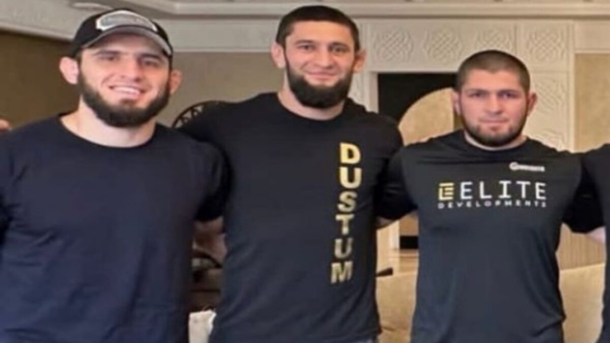 Islam Makhachev Manager Bursts Bubble of Wishful Fans Hoping For Khamzat Chimaev Super Fight 1 Khamzat Chimaev and Islam Makhachev
