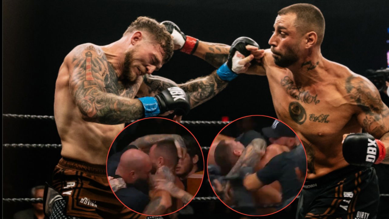 (Video) Pandemonium Breaks Out in Dirty Boxing Ring; Security Forced to Rush Fighter