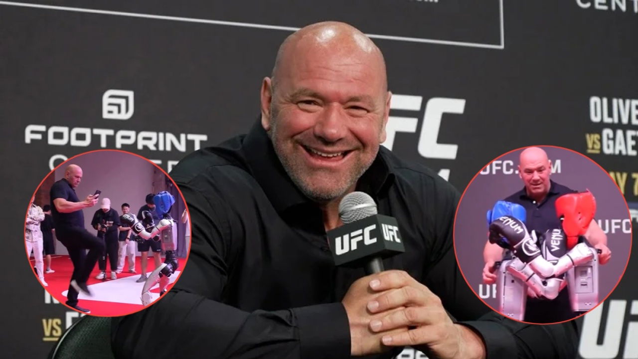 (Video) Dana White Stunned as Fighting Robot in China Almost Kicks Him