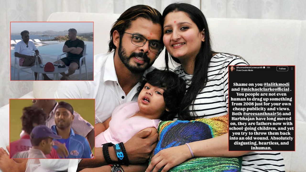 “Shame On You,” Sreesanth’s Wife Rips $570 Million Man Lalit Modi and Michael Clarke For Releasing Harbhajan Singh Slap Video
