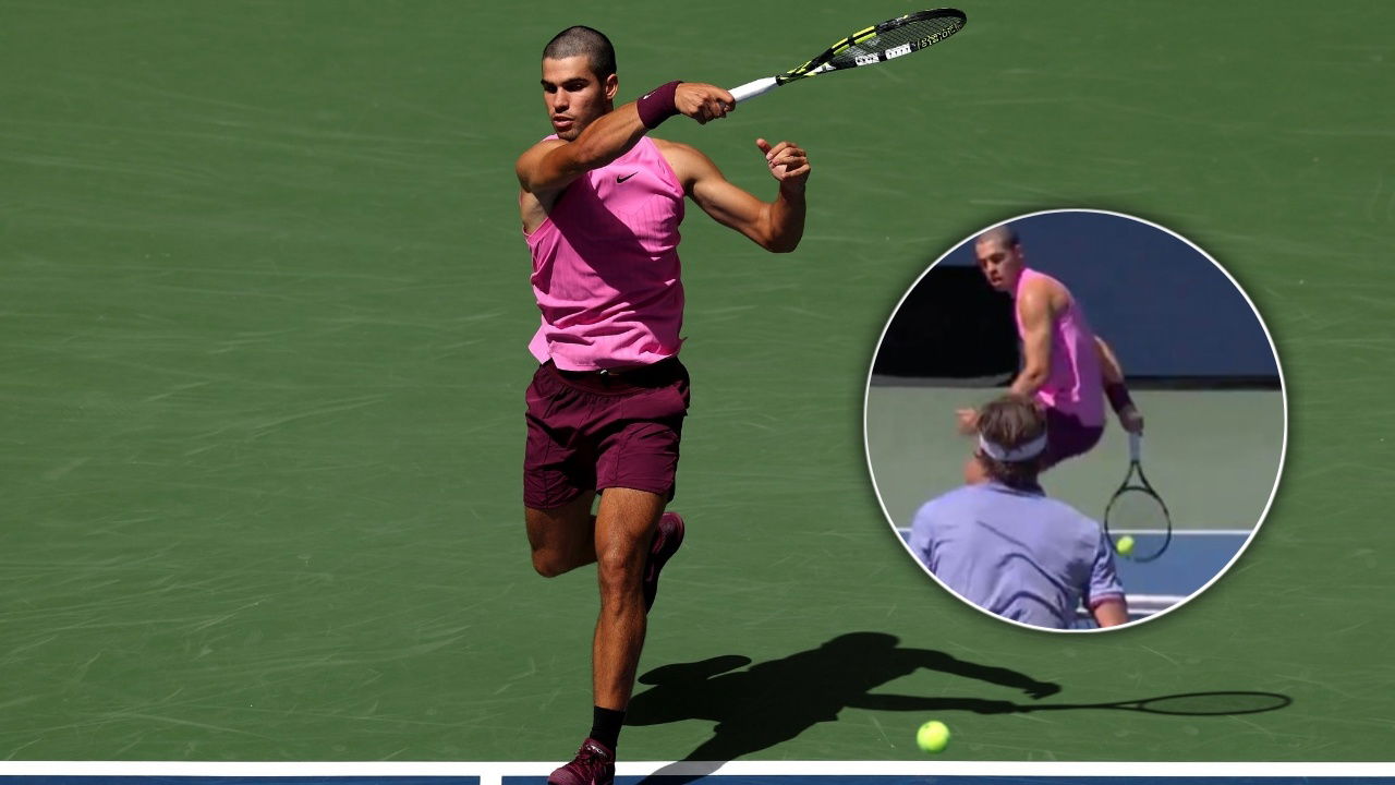 (Video) Carlos Alcaraz Hits an Absurd Behind the Back Shot at the US Open Against Arthur Rinderknech