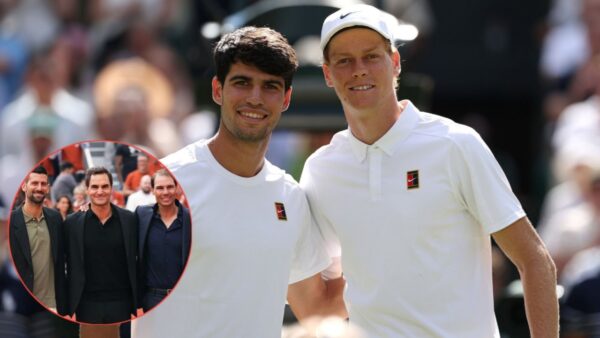 Novak Djokovic, Roger Federer, Rafael Nadal, Carlos Alcaraz, Jannik Sinner