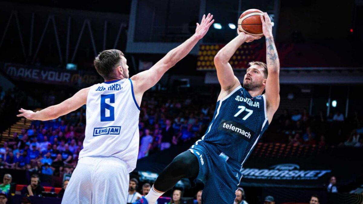 Luka Doncic against Iceland at EuroBasket 2025