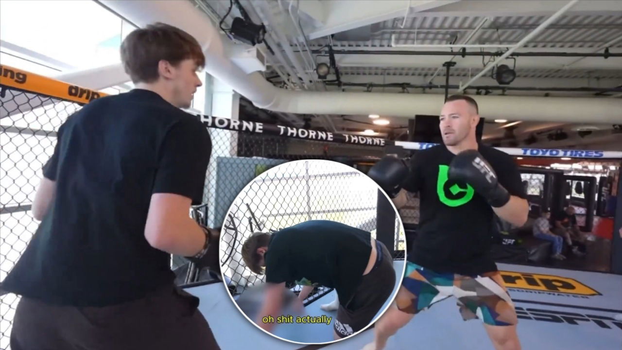 (Video): Influencer Throws Up After Light Sparring Session with UFC Villain Colby Covington