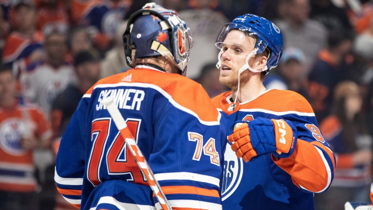 Stuart Skinner and Connor McDavid