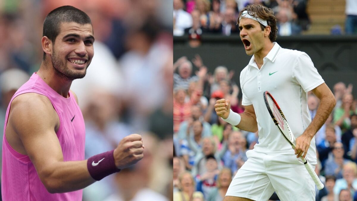 John Isner Mocks Roger Federer's Early Blonde Haircut Compared to Carlos Alcaraz's Trending New Hairline 1 Carlos Alcaraz, Roger Federer