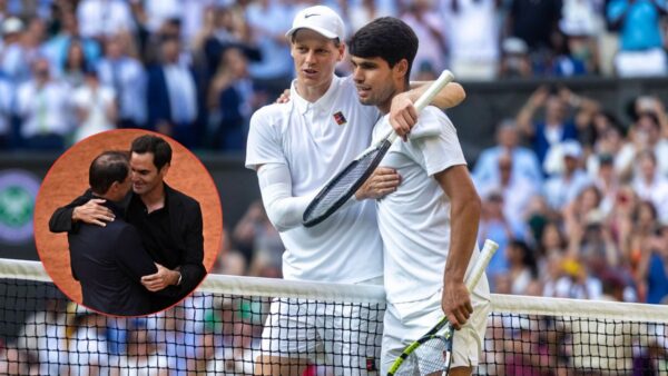 Jannik Sinner, Carlos Alcaraz, Roger Federer, and Rafael Nadal (via X/The Tennis Letter)