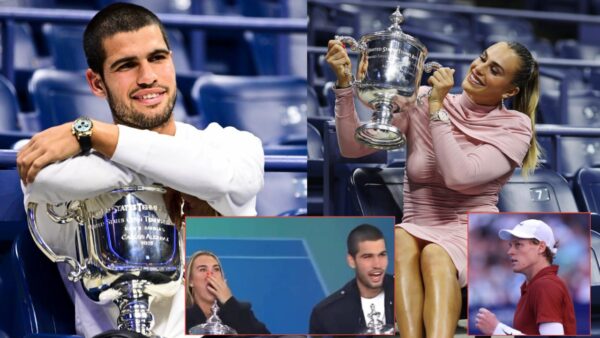 (Video) Aryna Sabalenka Accidentally Mixes Up Carlos Alcaraz’s Name With Jannik Sinner on a Post-US Open Show