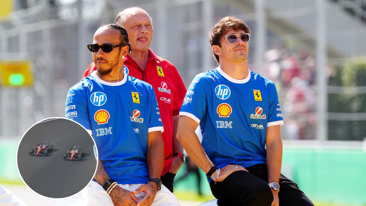 Lewis Hamilton Reveals Reason for Iconic Formation with Charles Leclerc at Italian GP