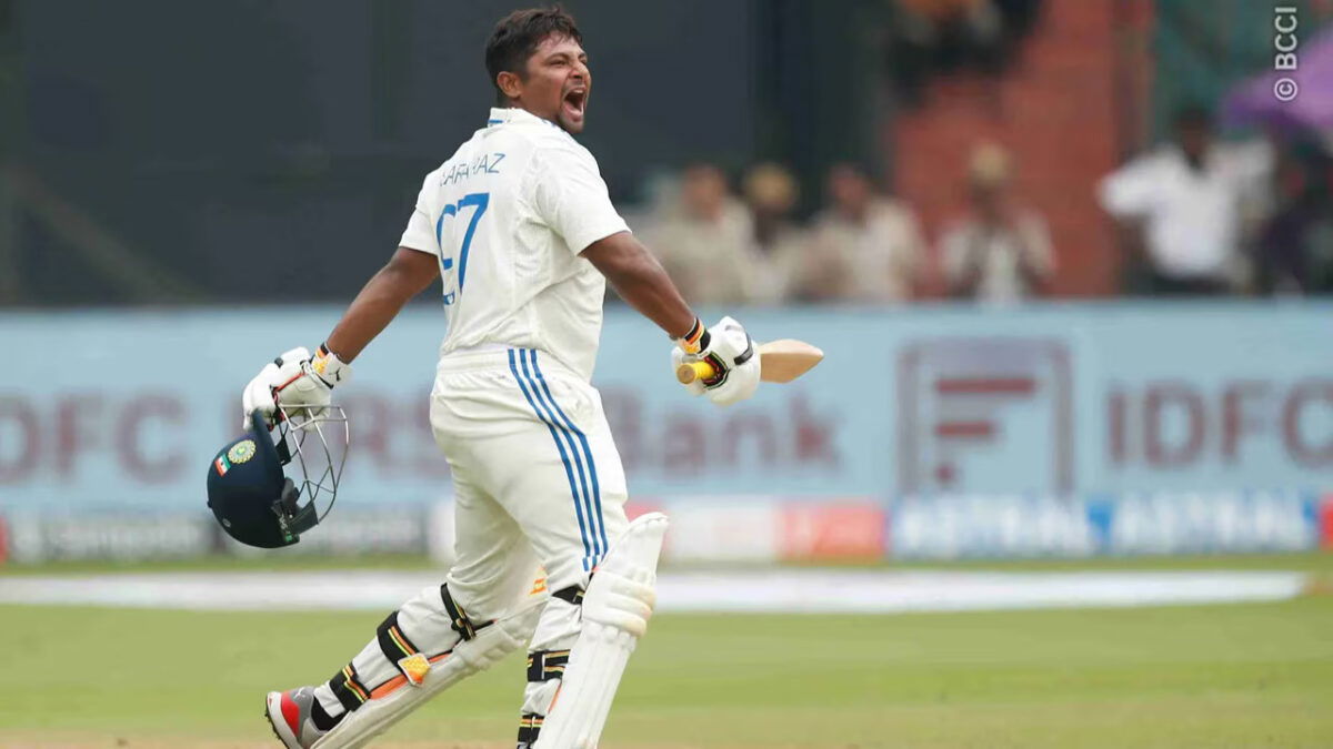 Chris Gayle Wants Sarfaraz Khan to Be a Part of Indian Squad 1 Sarfaraz Khan playing Test Cricket for India.