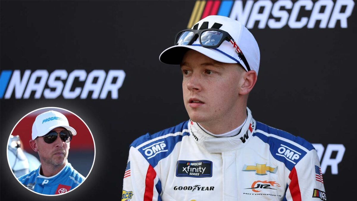 Dale Earnhardt Jr. Declares Conor Zilisch Will Be in the “Midpack a Lot” in His Cup Rookie Season 1 Connor Zilisch (via Getty), Denny Hamlin (via Getty)