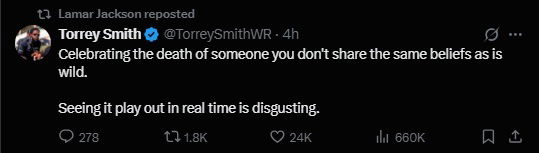 Lamar Jackson shared Torey Smith's post