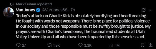 Mark Cuban reposted Van Jones' tweet