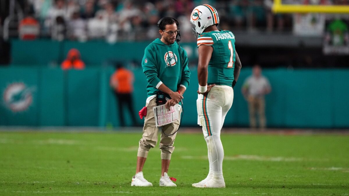 Shannon Sharpe Believes Dolphins are Stuck With 'Injury-Prone' Tua Tagovailoa 1 Mike McDaniel and QB Tua Tagovailoa