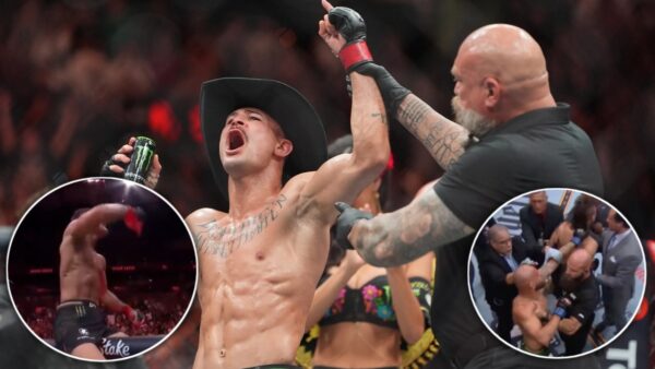 (Video) Chaos Breaks Out at UFC Noche as Diego Lopes Confronts Jean Silva Team after KO Win